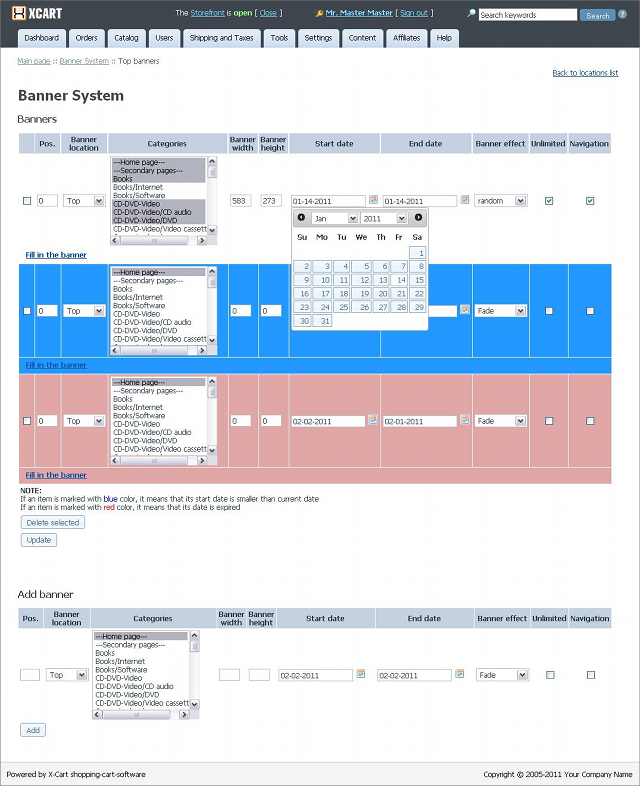 Banner system config