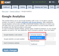 Universal Analytics: Google Abalytics module of X-Cart 4 Classic