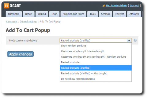 Add To Cart Popup Admin