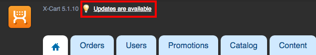 X-Cart: updates available message in admin area X-Cart: updates available message in admin area