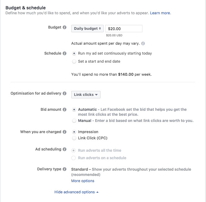 Budget & schedule editing