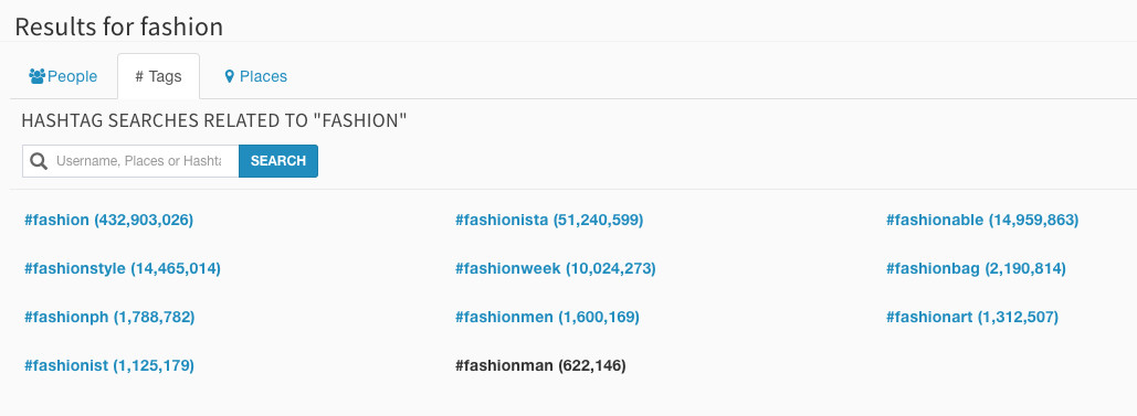 Hashtag searches related to Fashion